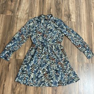 Zara floral viscose dress